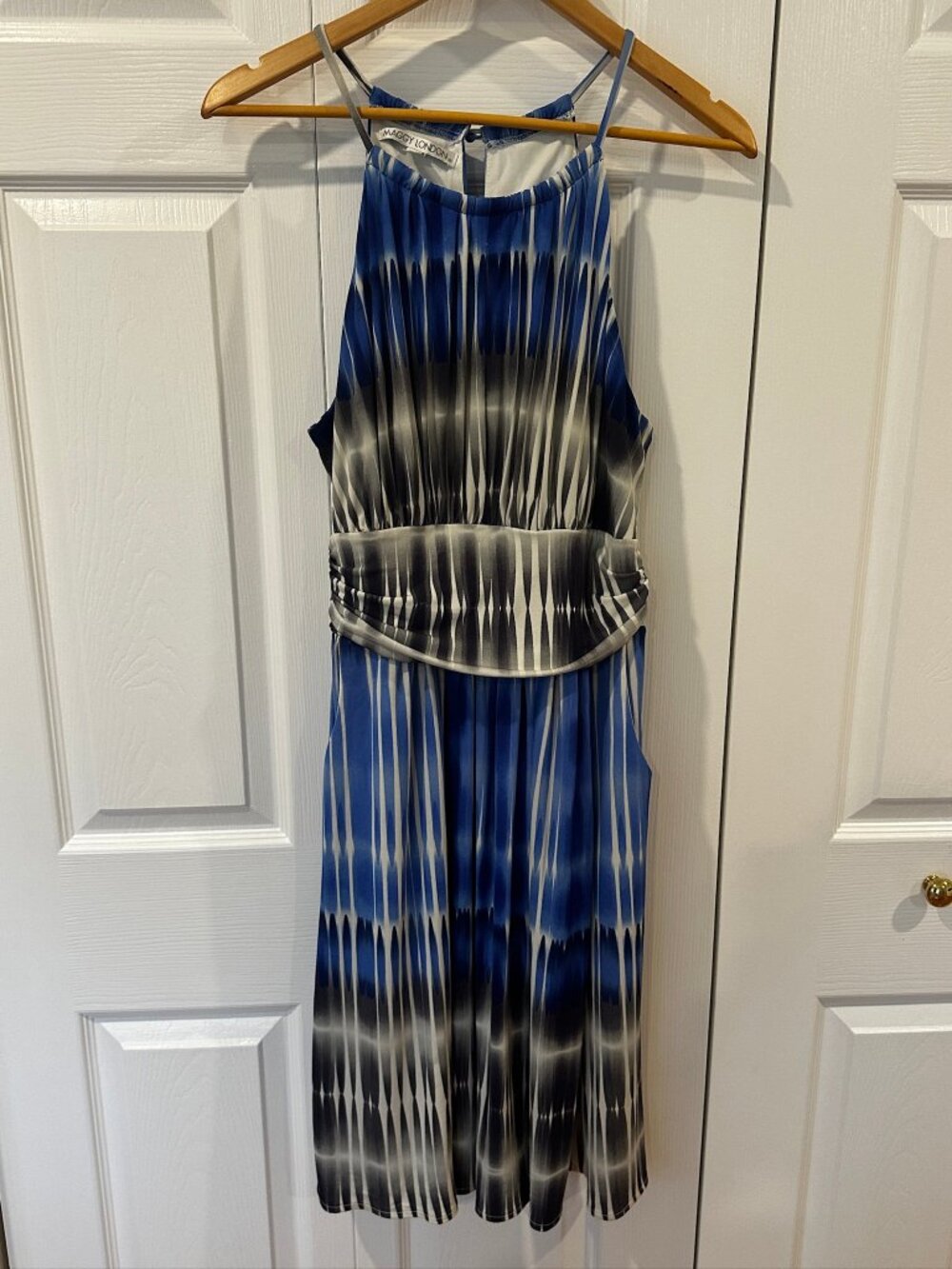Maggy London Blue Halter Midi Dress | Size 10